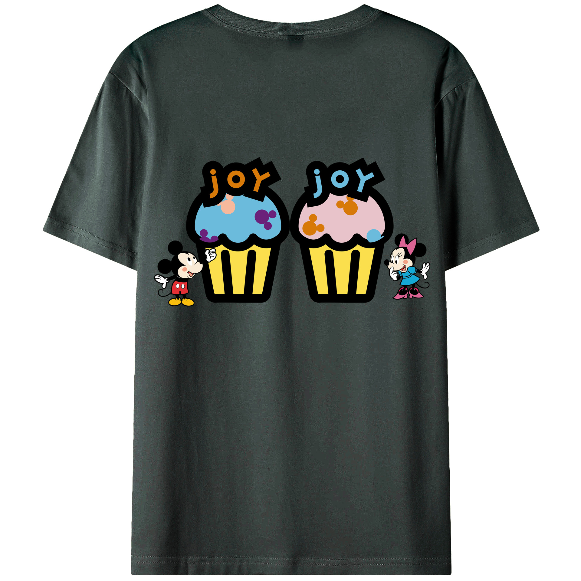 ミッキーマウス Mickey Mouse 綿100％ メンズ半袖Tシャツ（バックプリント） 通気性